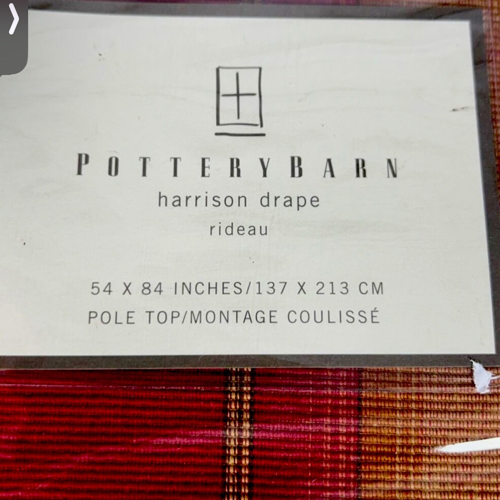 2 Panels Pottery Barn Harrison Drapes 51W x 77L